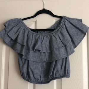 Denim Wash Crop Top